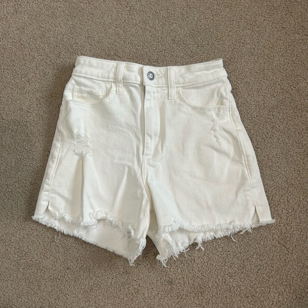 Hoolister Curvy Ultra High Rise Cut Off Denim Shorts Distressed Raw Hem Size W23